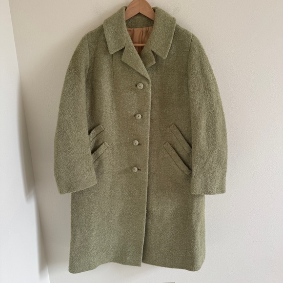 Vintage 1960s Mint Sage Green Coat - Picture 4 of 16